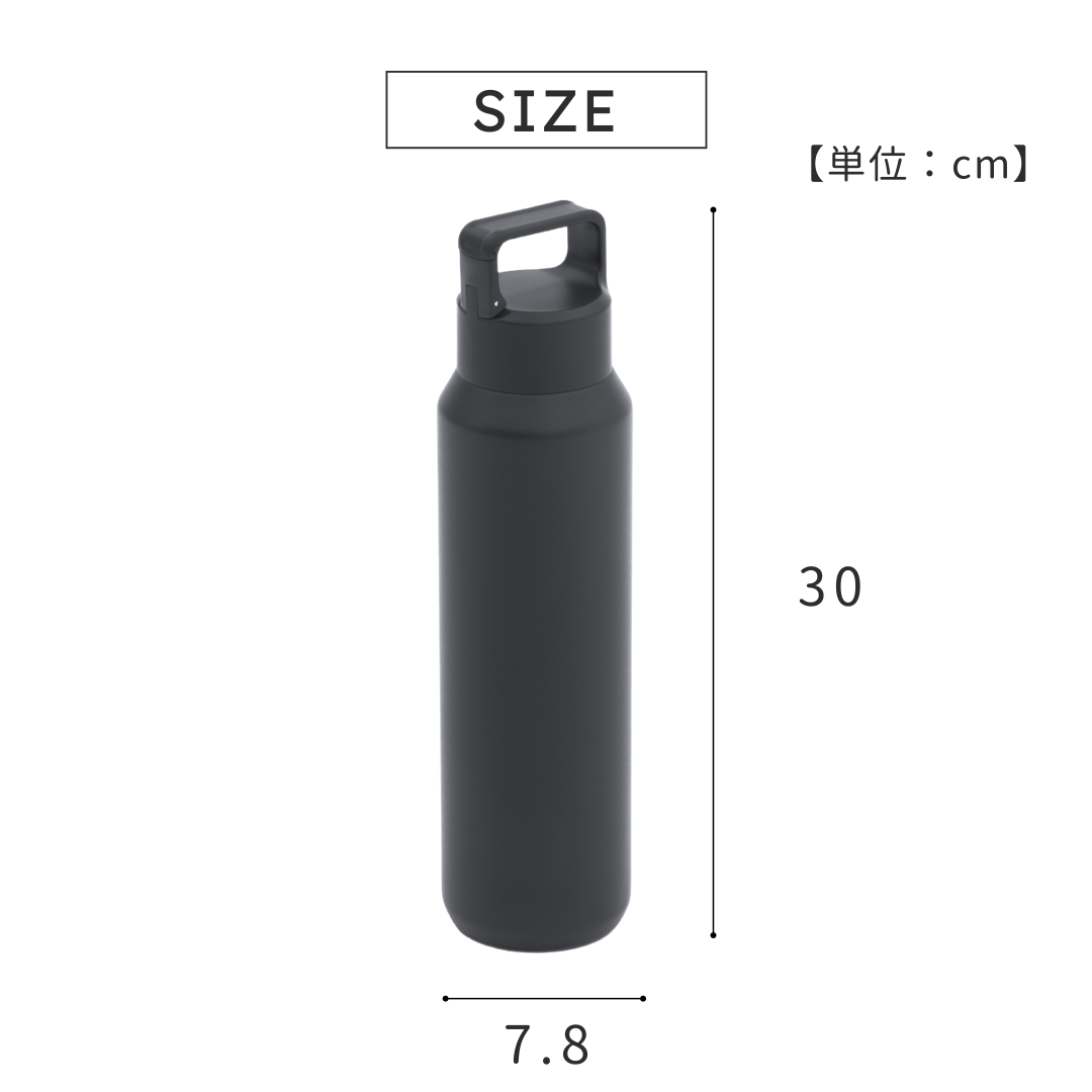 800mlスクリュー炭酸ボトル BK