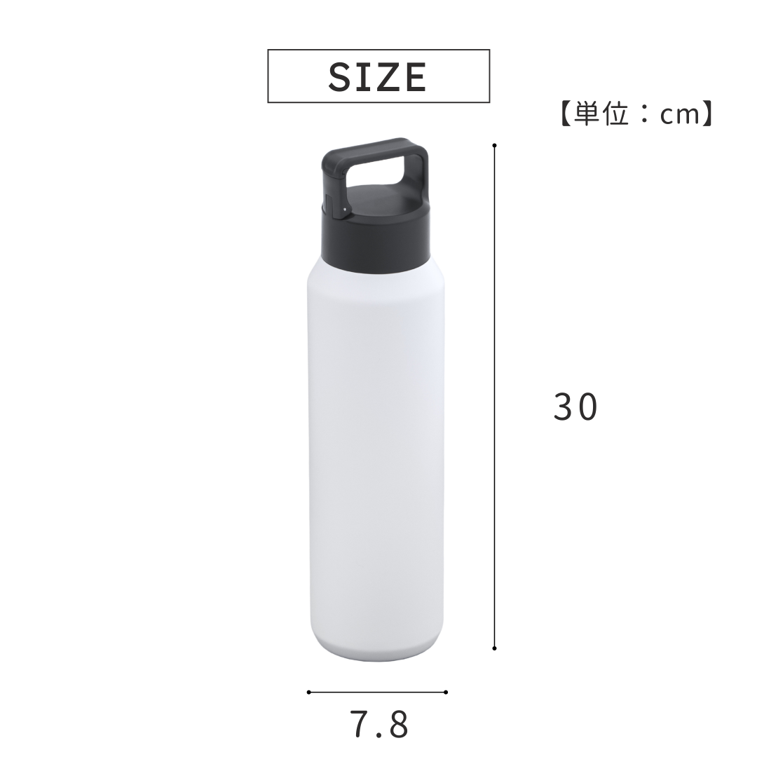 800mlスクリュー炭酸ボトル WH