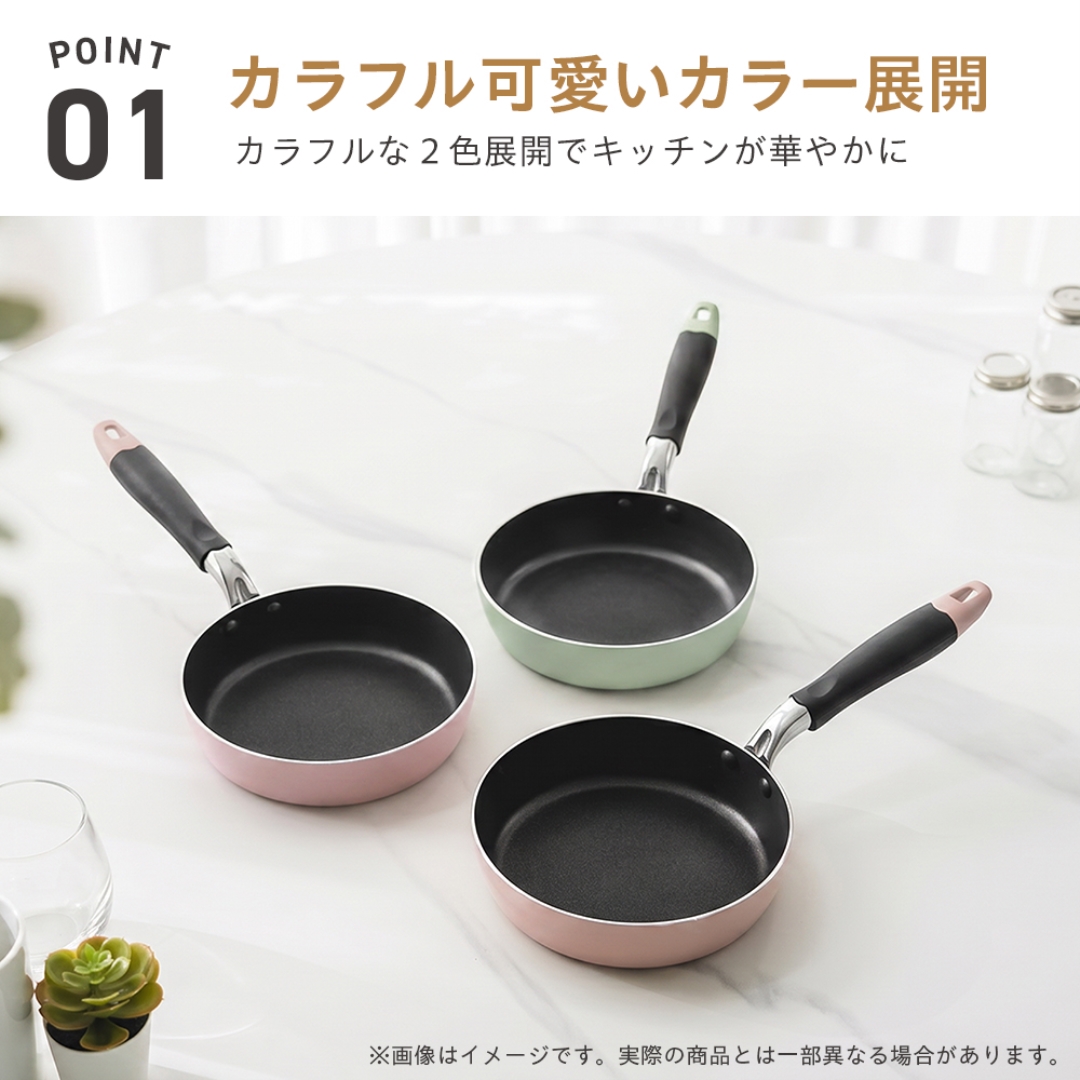 IH対応カラーふっ素フライパン18CM GR