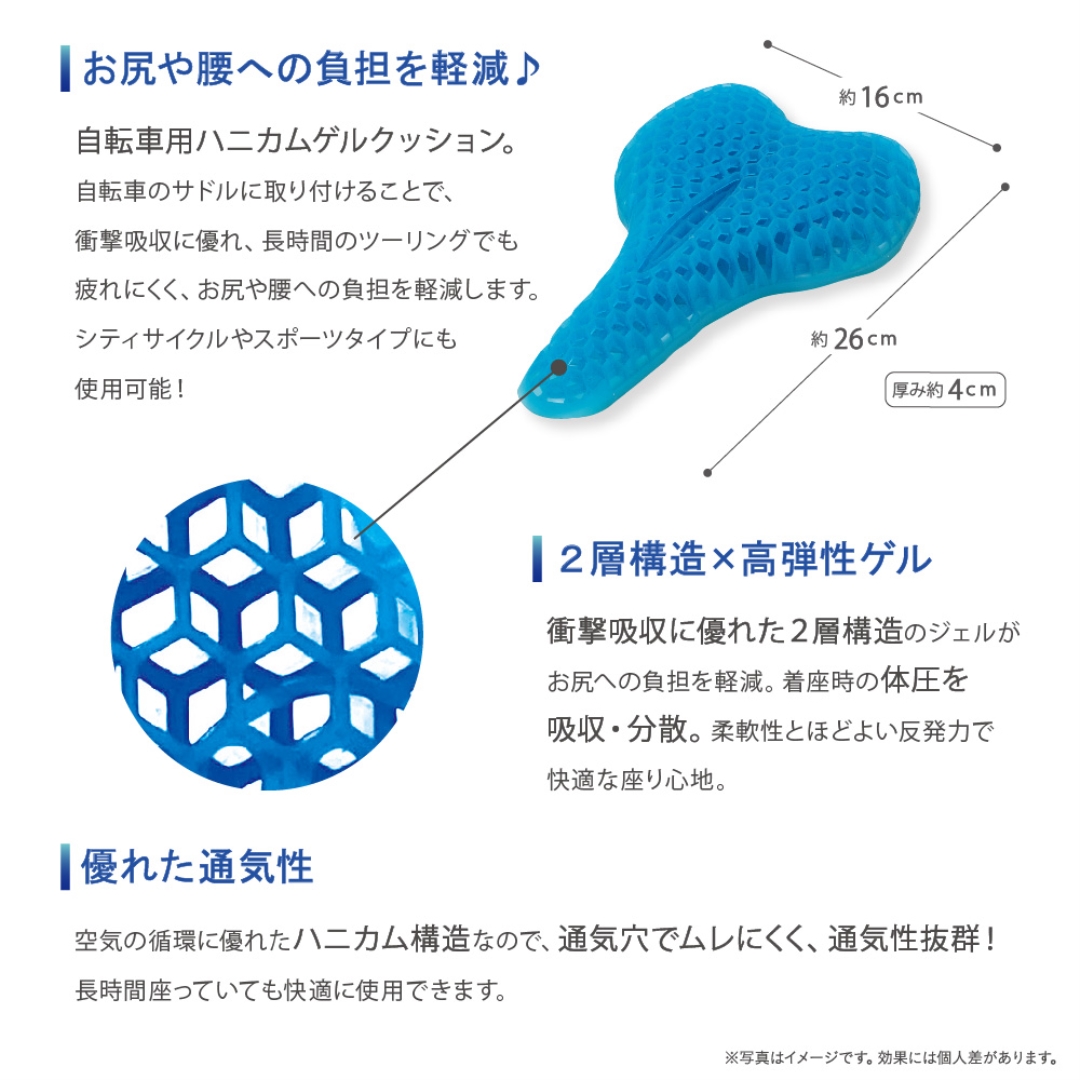 自転車用ハニカムゲルクッション