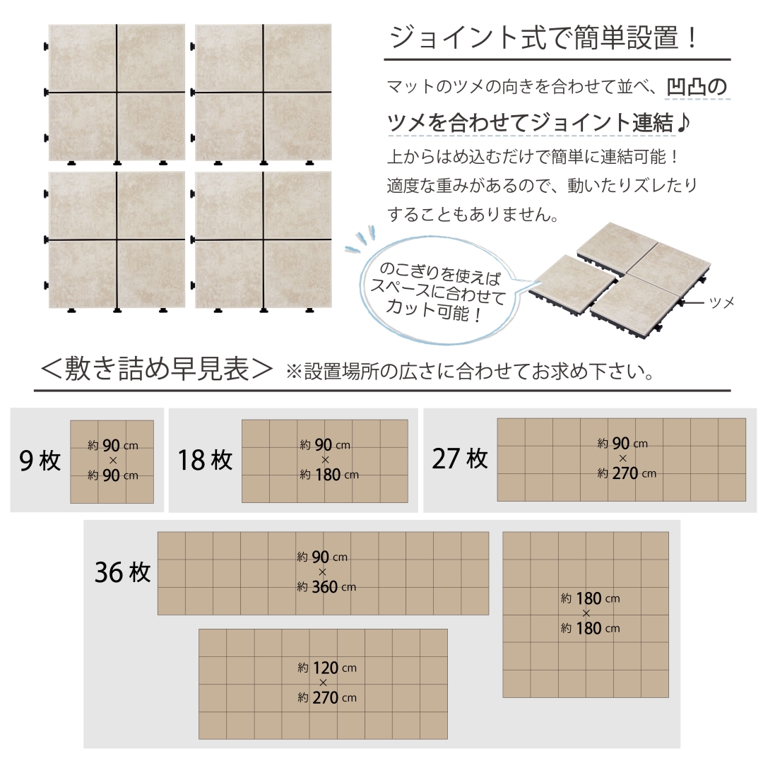 ジョイントタイルマット4面BE