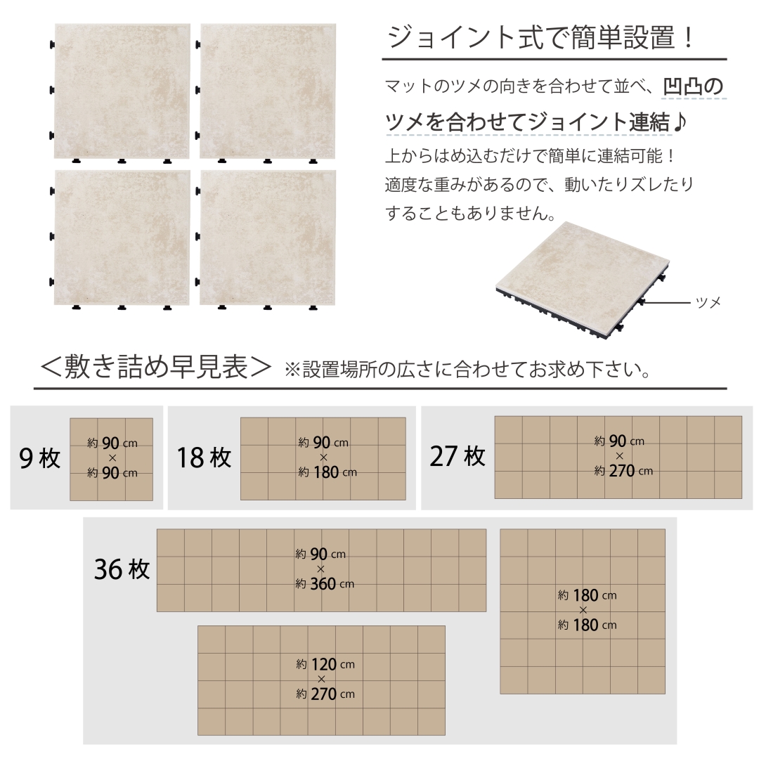 ジョイントタイルマット1面BE