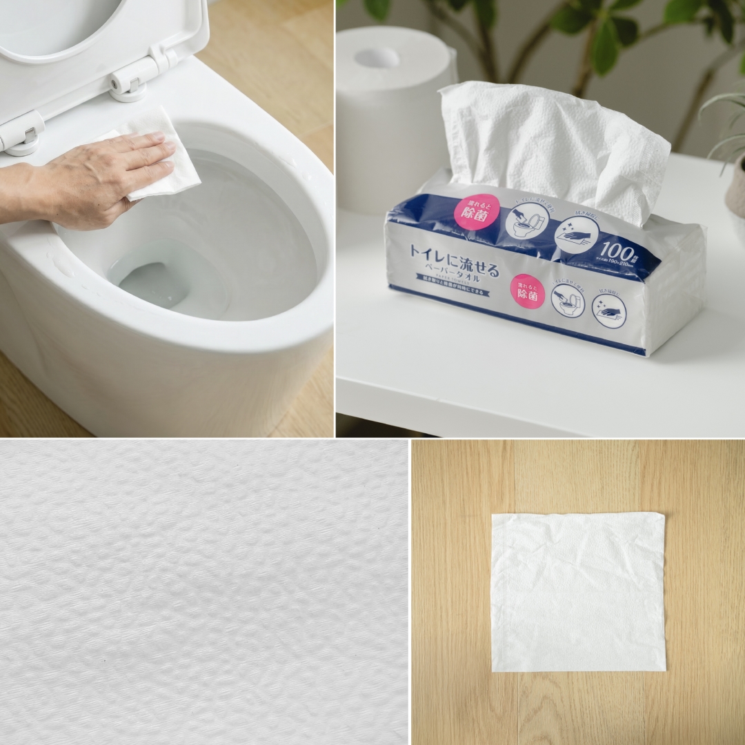 トイレに流せる濡れると除菌ペーパー100枚組