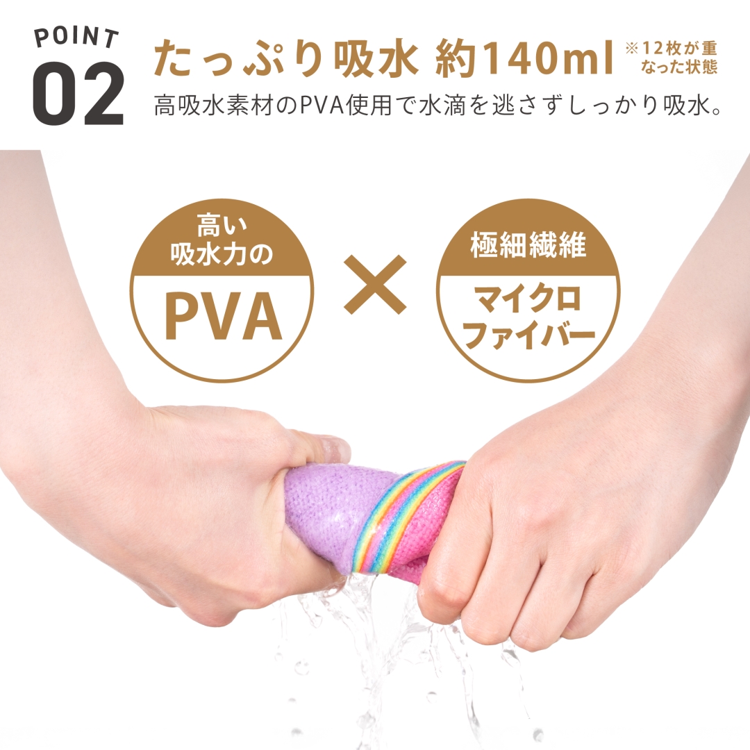 超吸収PVAマイクロファイバースポンジ12層