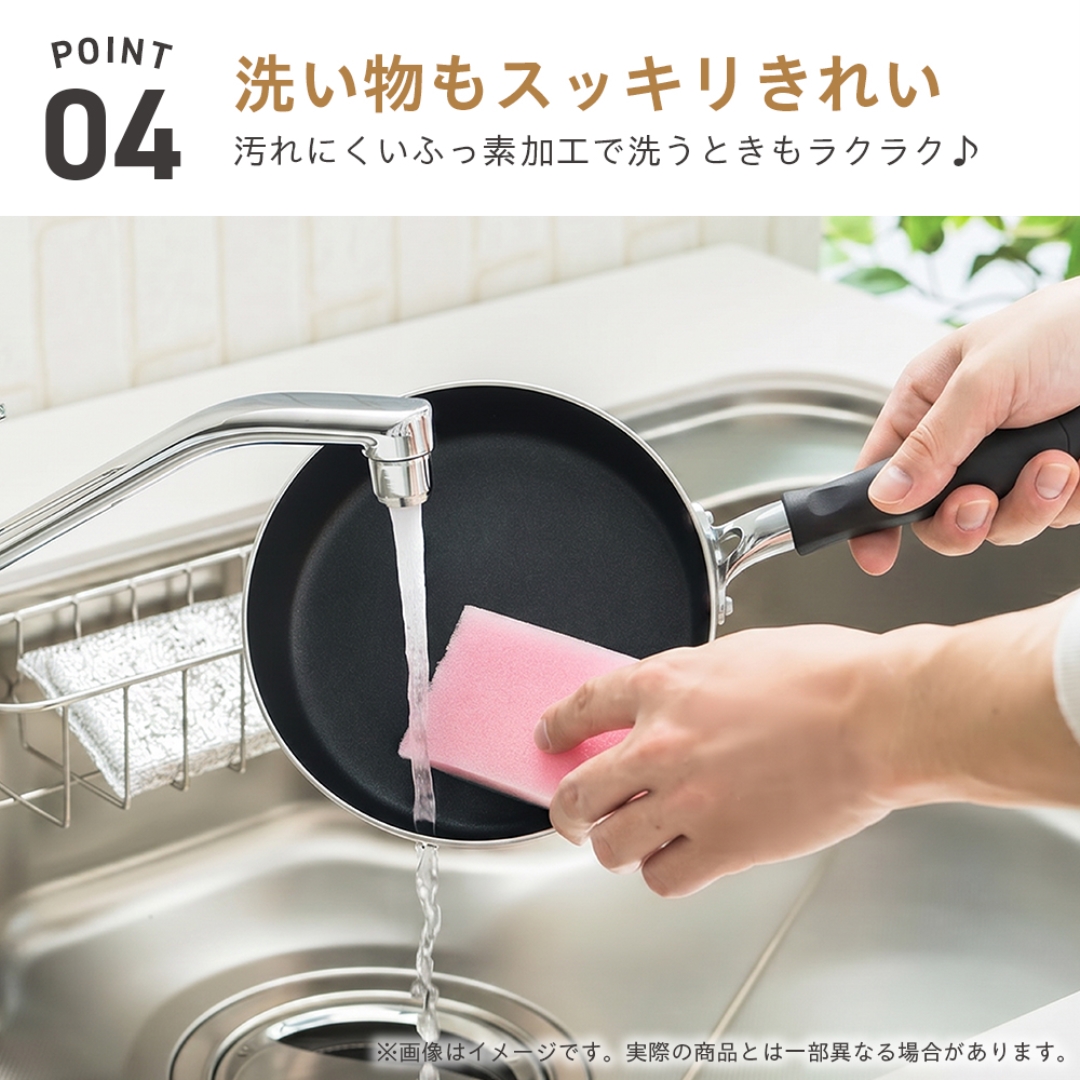 IH対応カラーふっ素フライパン18CM PI