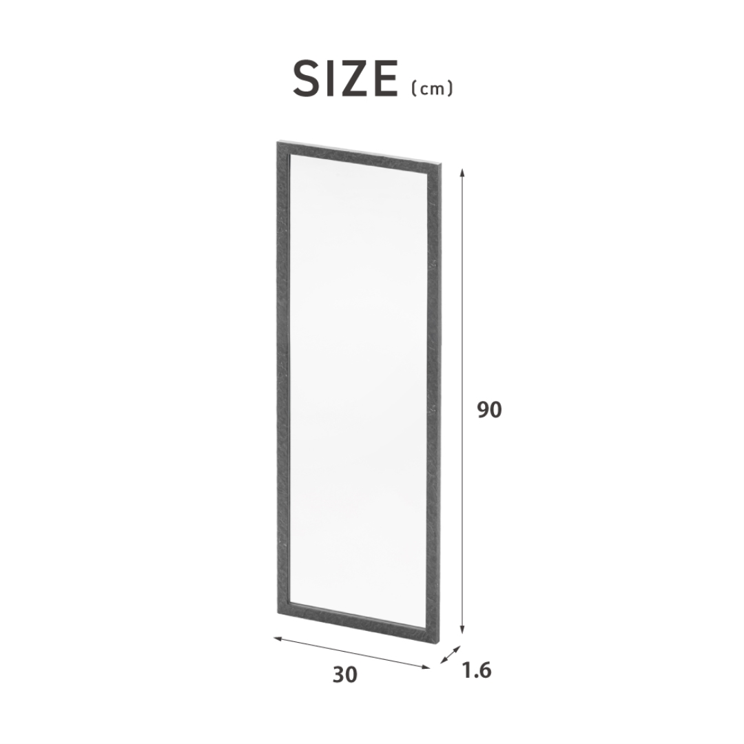 ウォールミラー90 ストーン調BK