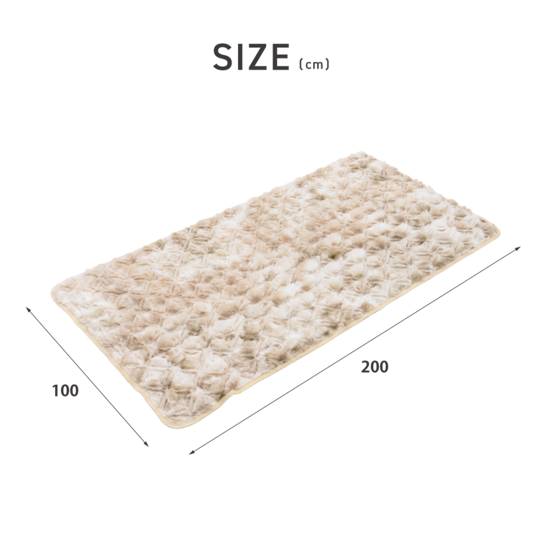 ラビットファー調エレガント敷パッドGYシングル