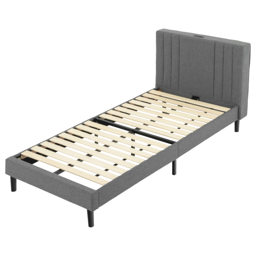 背もたれ付きファブリックベッドS