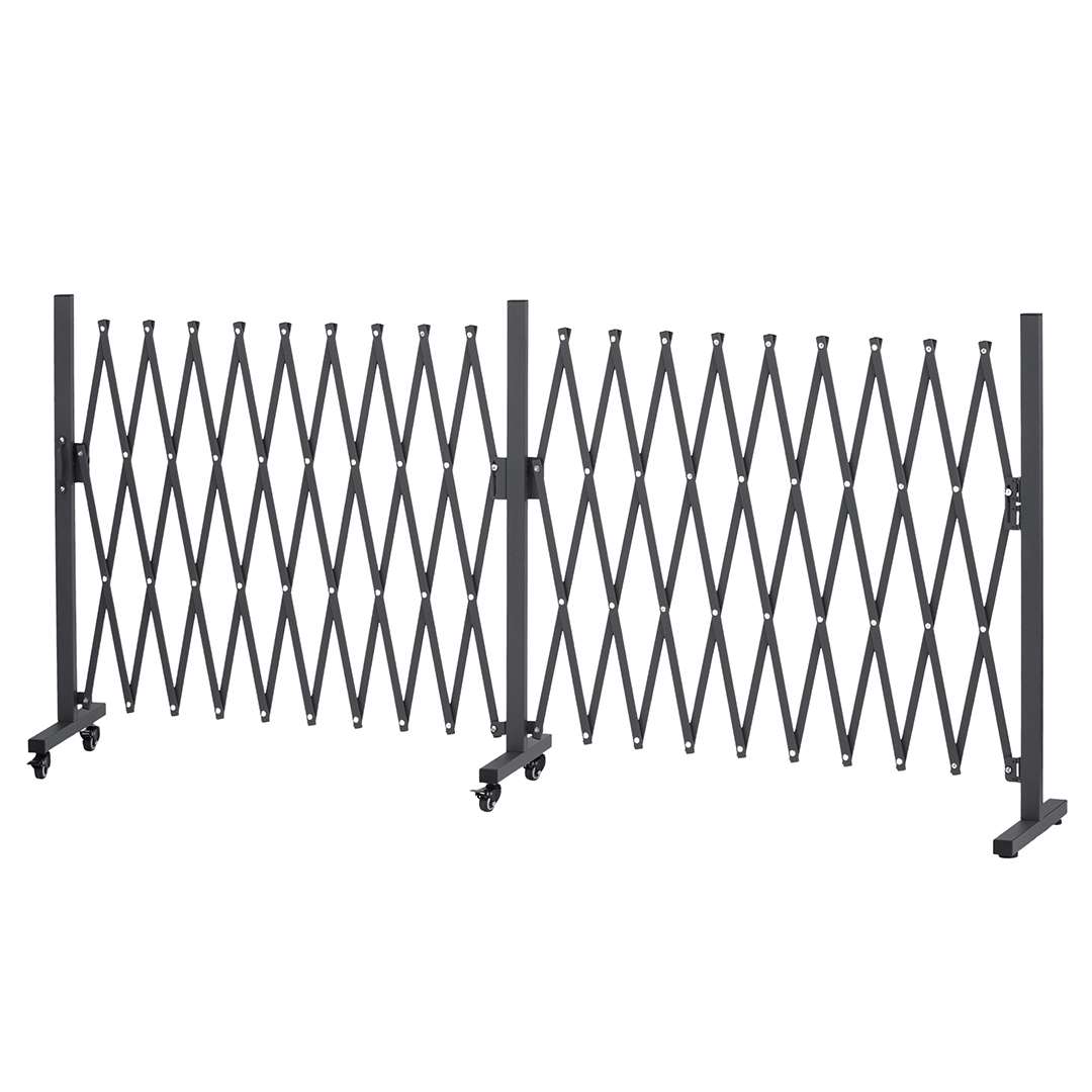 キャスター付きアルミ伸縮フェンスダブル（回転式）