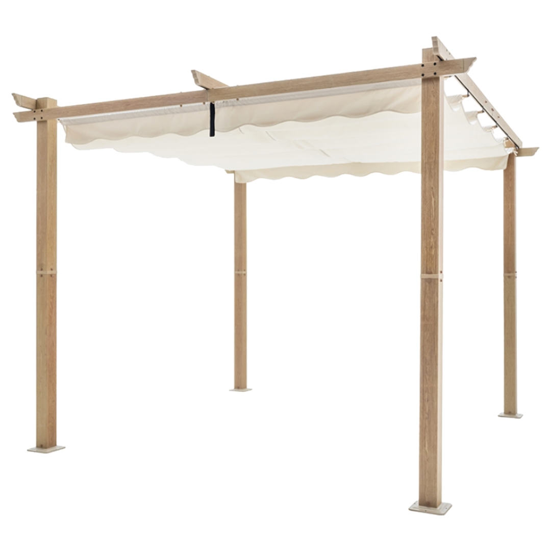 シェード付きパーゴラ ナチュラル