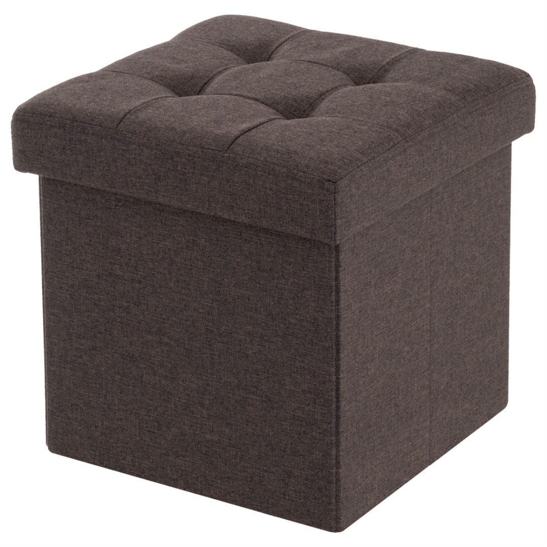 コンパクト収納スツール ブラウン