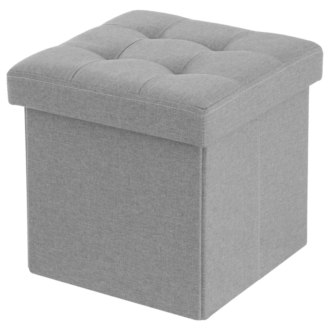 コンパクト収納スツール グレー