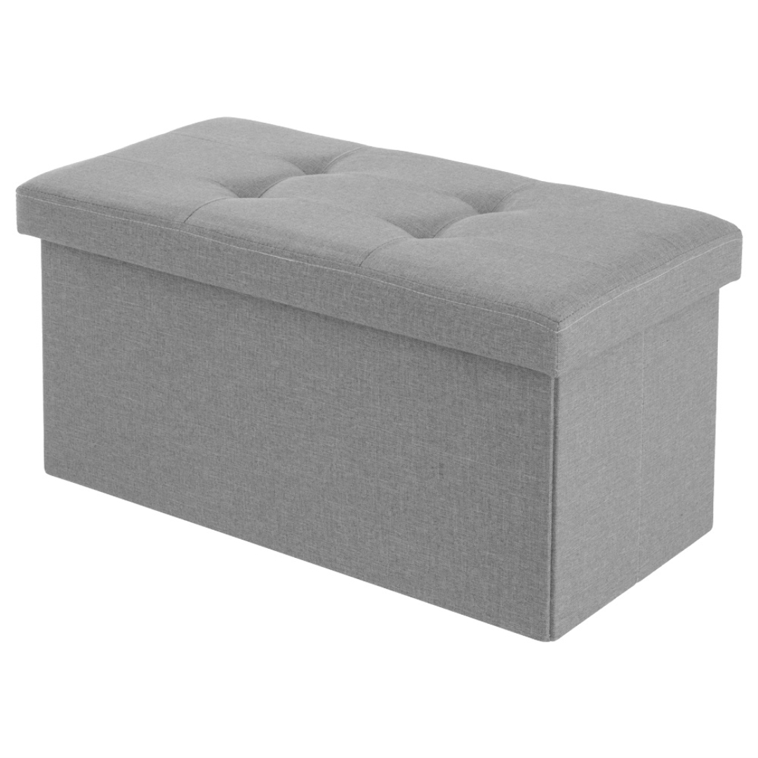 コンパクト収納スツール ワイド グレー