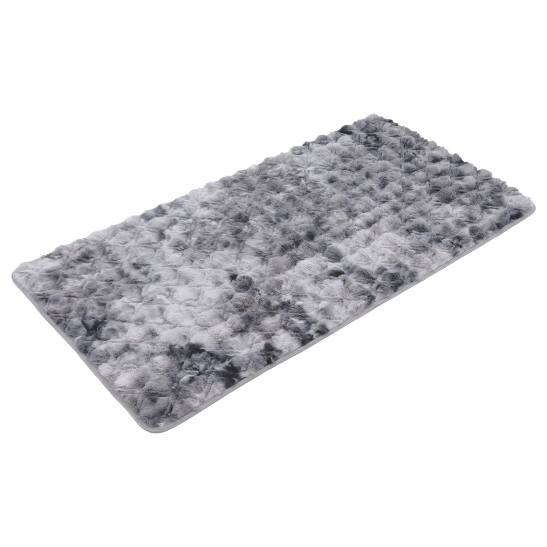 ラビットファー調エレガント敷パッドGYシングル