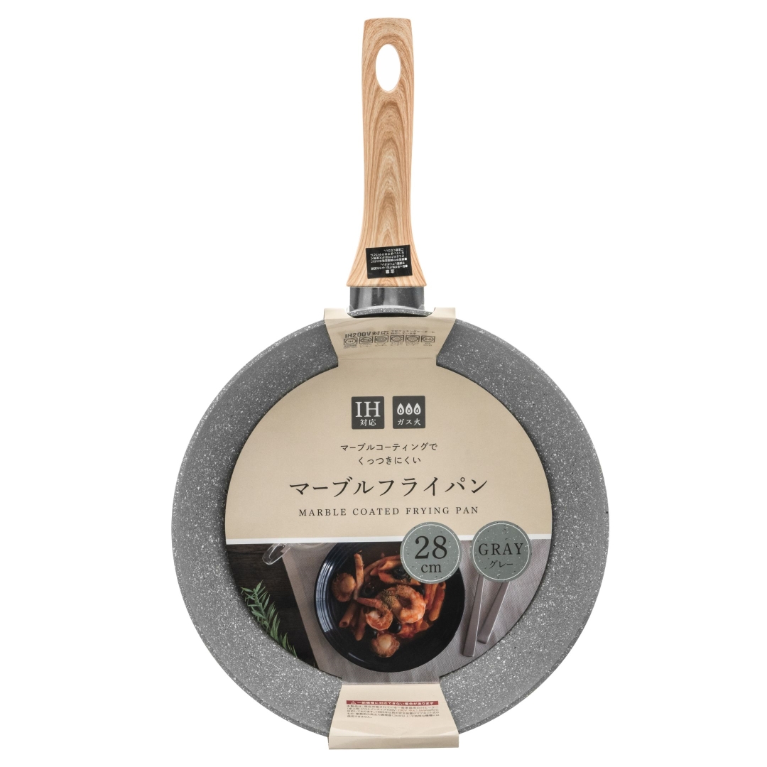 IH対応グレーマーブルフライパン28cm