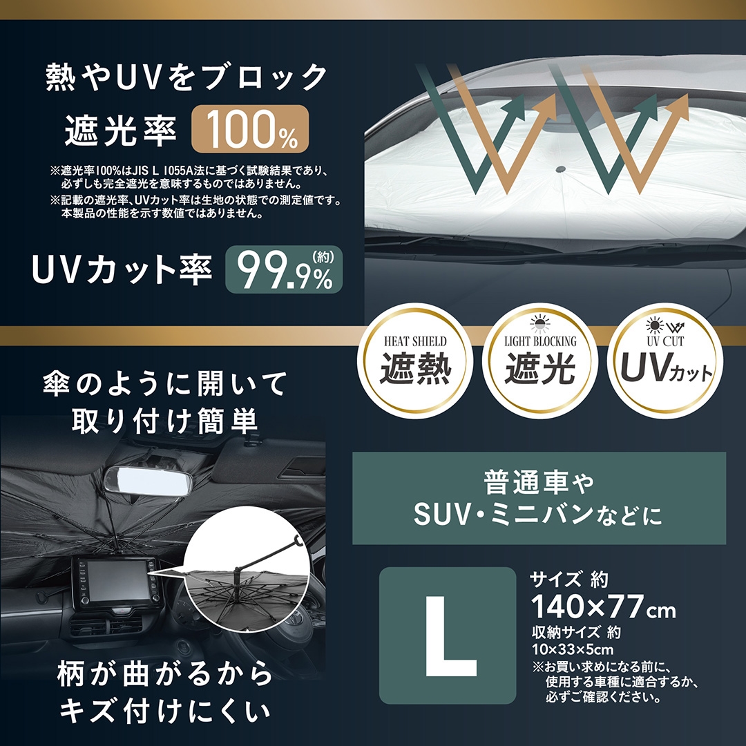 ハンドルが折れるアンブレラシェード L