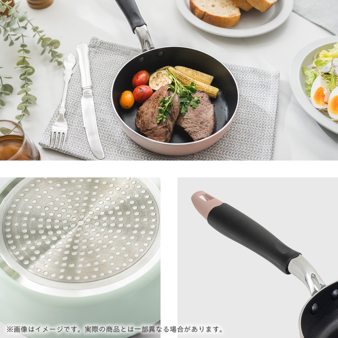 IH対応カラーふっ素フライパン18CM PI